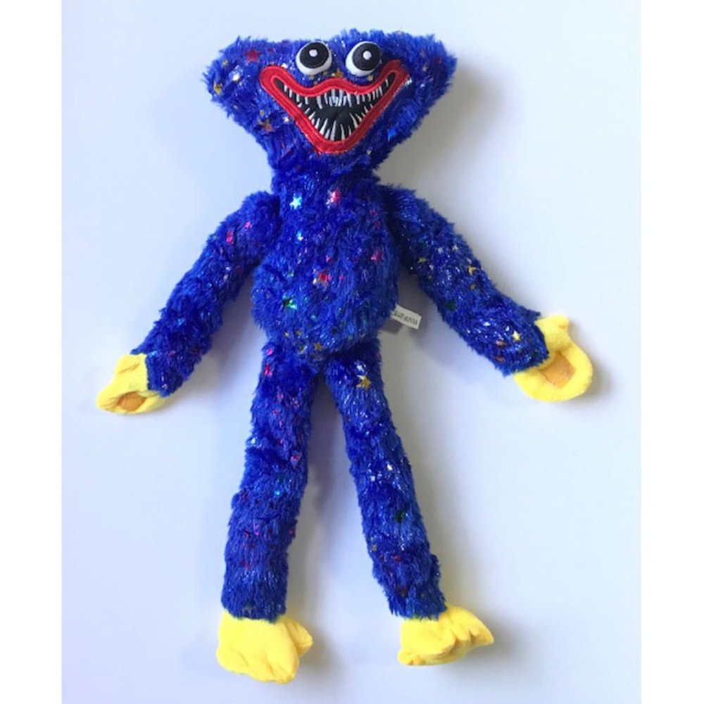 Glittering 17” Huggy Wuggy Plush Monster Laughing Toy - Blue